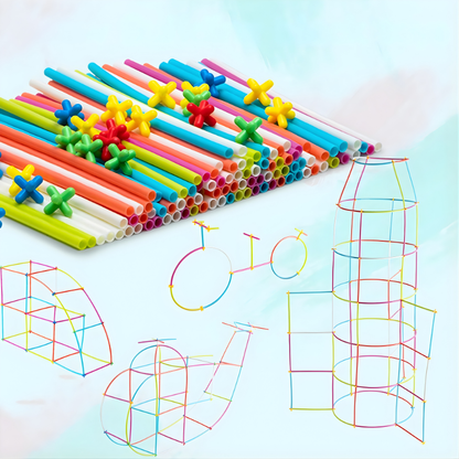 Kids' creative castle building sticks set, colorful construction toy for imaginative play & STEM learning