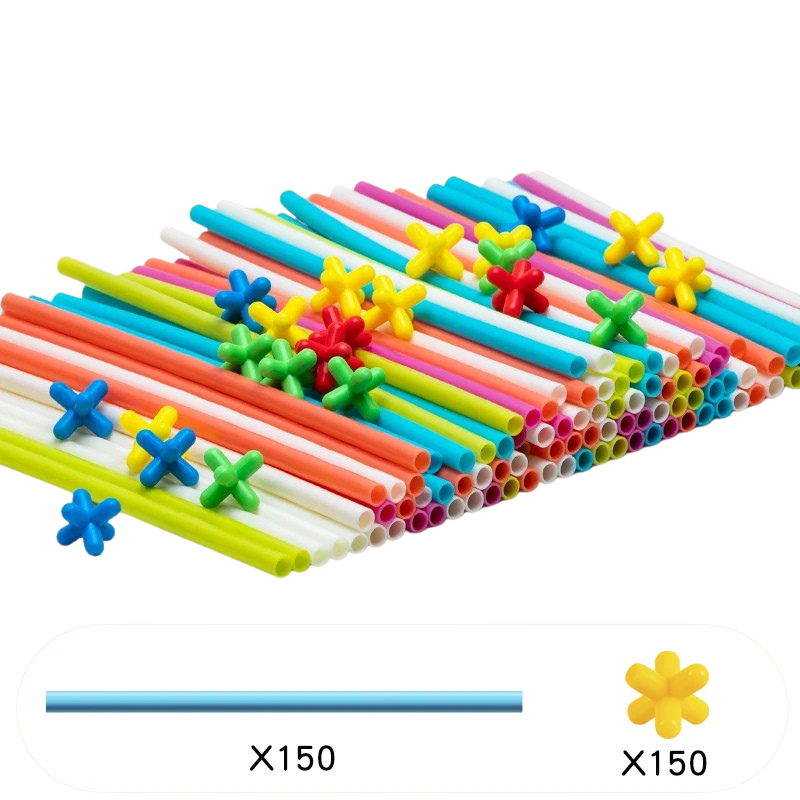 Vibrant castle structure built with colorful building sticks, promoting problem-solving & creativity