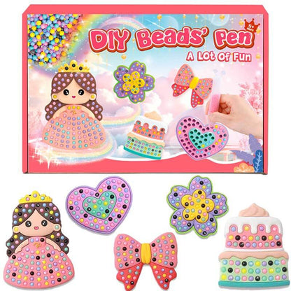 Kids' Creative DIY Bead Art Craft Kit, educational toy for fine motor skills development
