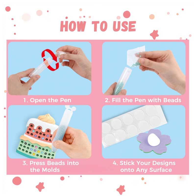Child concentrating on making bead art with the Kids' Creative DIY Craft Kit