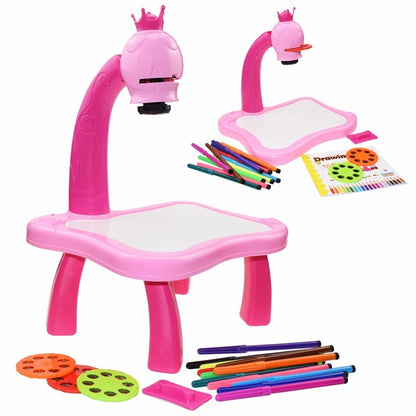 Kids' Art Projector with vibrant lights and music, fostering creativity in young children