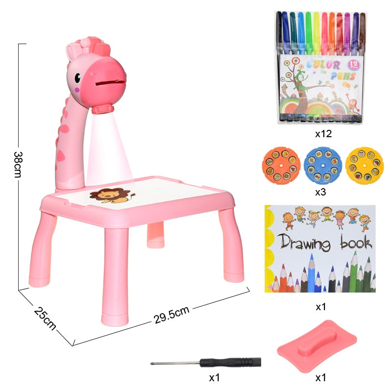 Set of colorful slides for Kids' Creative Drawing Projector, various animal shapes