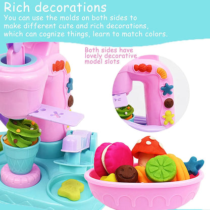 Sensory Play Clay Set for children, showing vibrant clay scoops and cones crafted from the kit