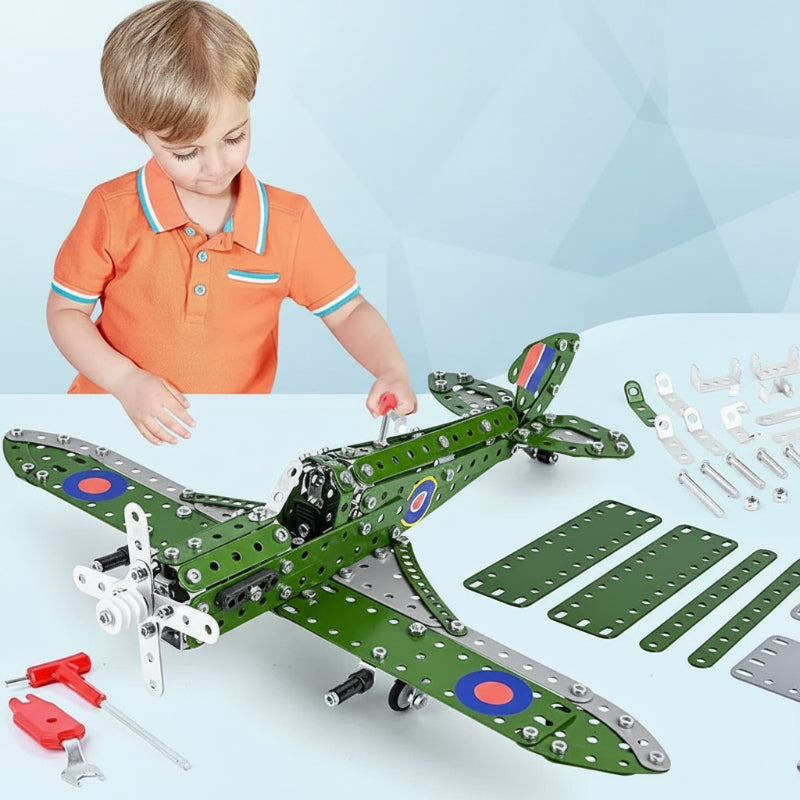 Overview of the Kids' Creative Multi-Shape Vehicle Building Kit with multiple built models