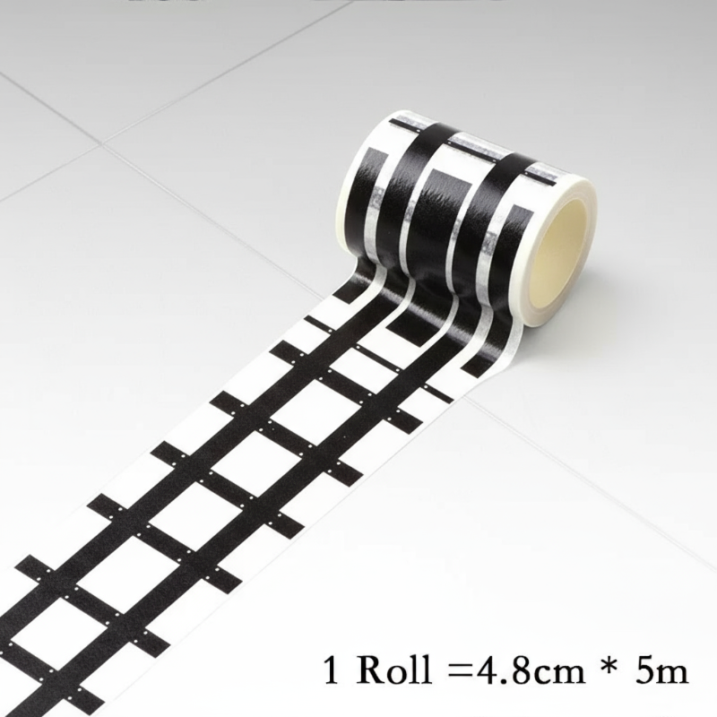 Parents and child playing together with the Kids' Creative Road Play Tape, a fun indoor activity