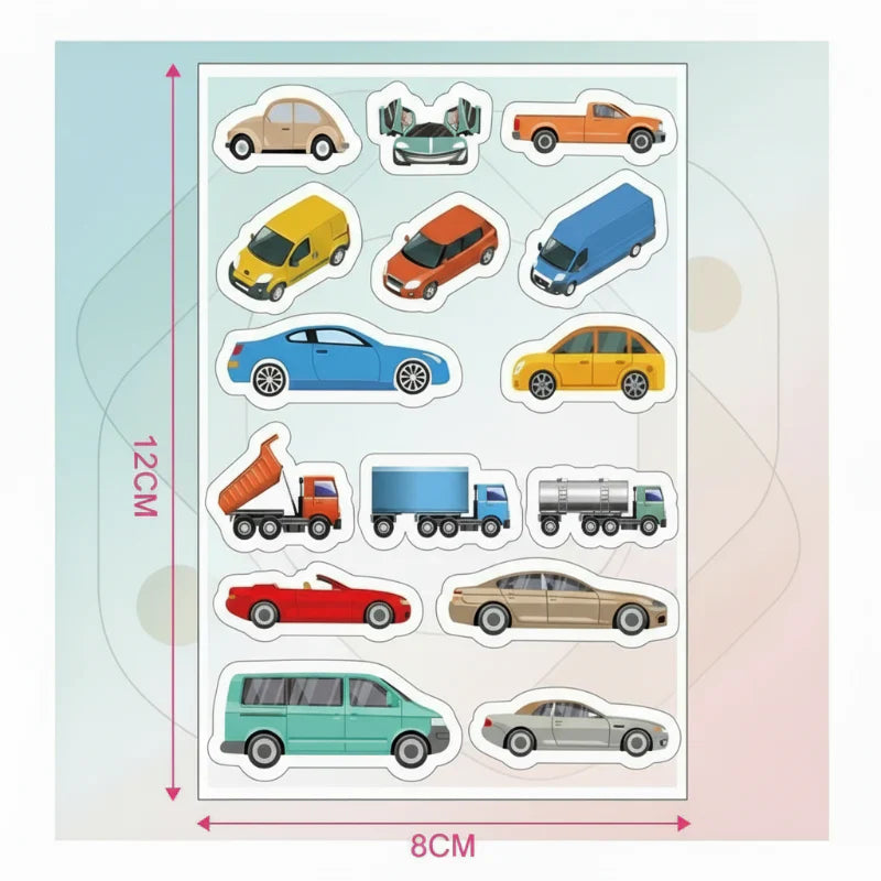 Full set of Kids' Creative Road Play Tape, including sticker sheets and traffic signs