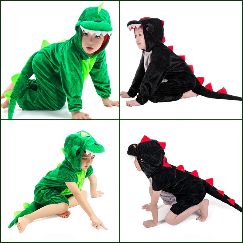 Vibrant dinosaur kigurumi for children. Soft material, perfect for costume parties & imaginative play.