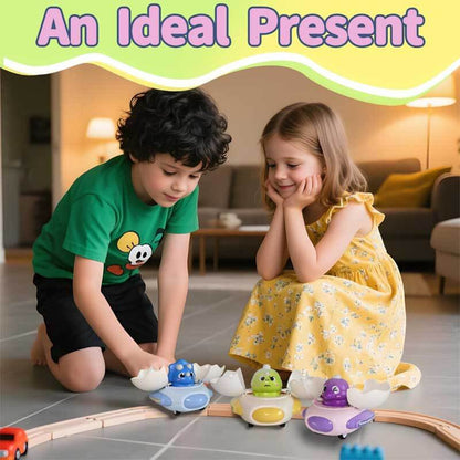 Close-up of a Dino Egg Impact Car, durable toy car, ideal for kids' activity fun
