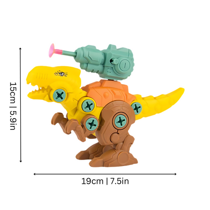 Educational dinosaur construction toy for boys & girls, featuring blaster play and prehistoric figures