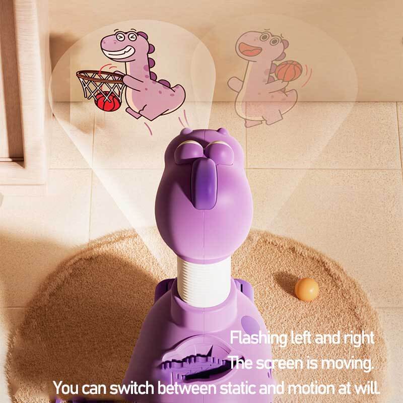 Close-up of kids' projection watch showcasing a dinosaur image projected onto a wall