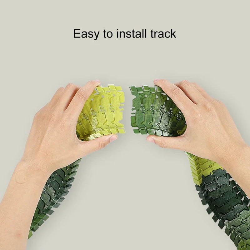 Children's building blocks dinosaur race track kit, promoting creative play and motor skills with toy cars