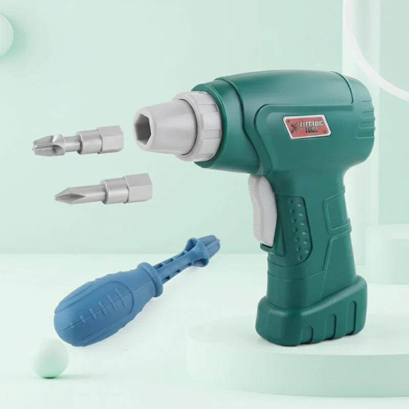 Vibrant kids' dinosaur STEM toy, assembly with electric drill, promoting creative & educational play