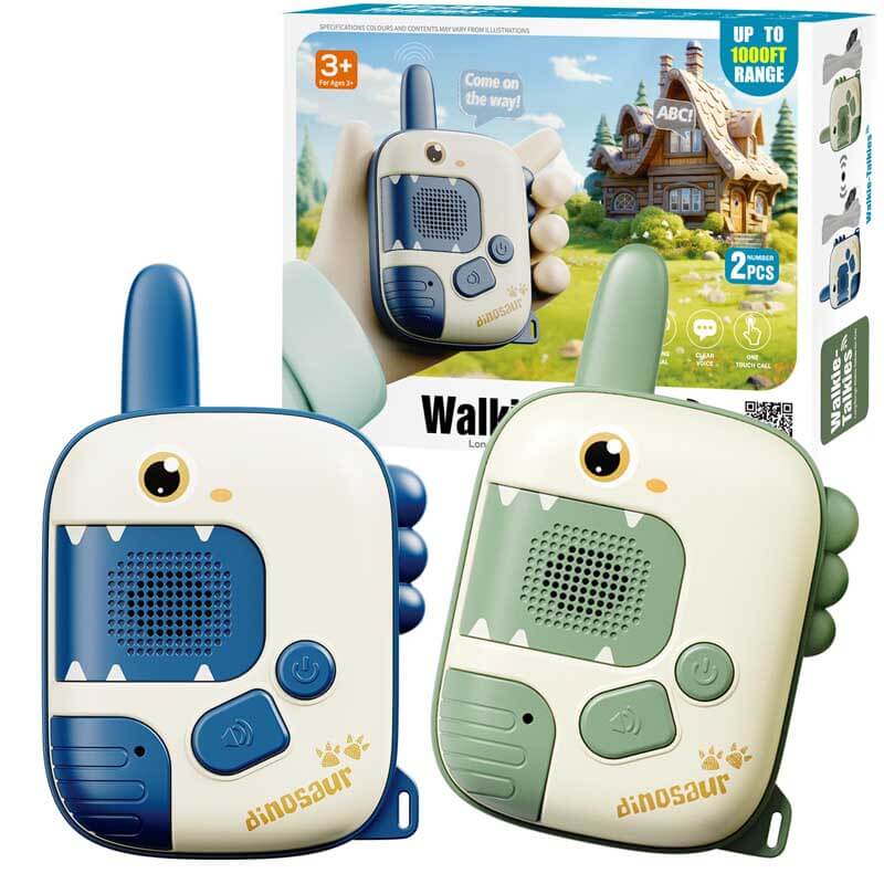 Kids dinosaur walkie talkie set for outdoor play, communication toy