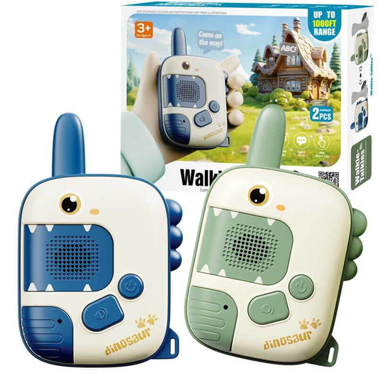 Kids dinosaur walkie talkie set for outdoor play, communication toy