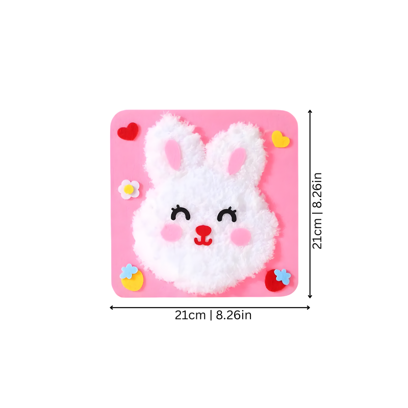 Children's activity kit, DIY animal stitching, showing a child's hands crafting a felt fox, educational toy.
