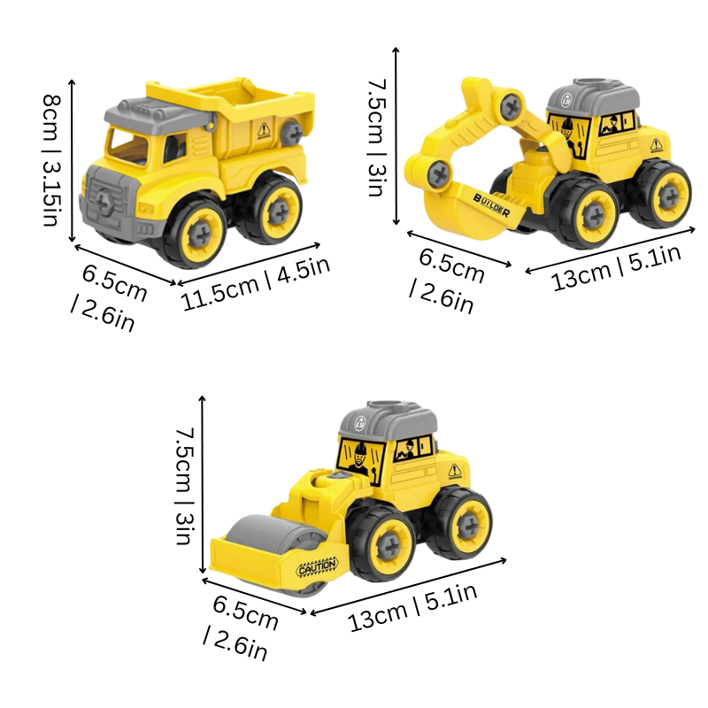 Assembly vehicle toy set for kids, interactive DIY construction play with police car pieces and screwdriver