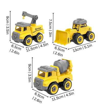 Educational kids' DIY vehicle assembly toy, building kit featuring a police car for hands-on learning
