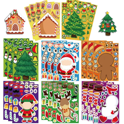 Christmas puzzle sticker kit, a festive DIY activity for children's holiday decoration makers