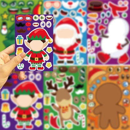Boxed Kids' DIY Christmas Puzzle Sticker Set, ideal for holiday activities and children's gifts