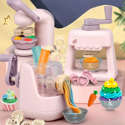 Kids' DIY Clay Burger Maker Playset with colorful clay, molds for creative pretend food fun
