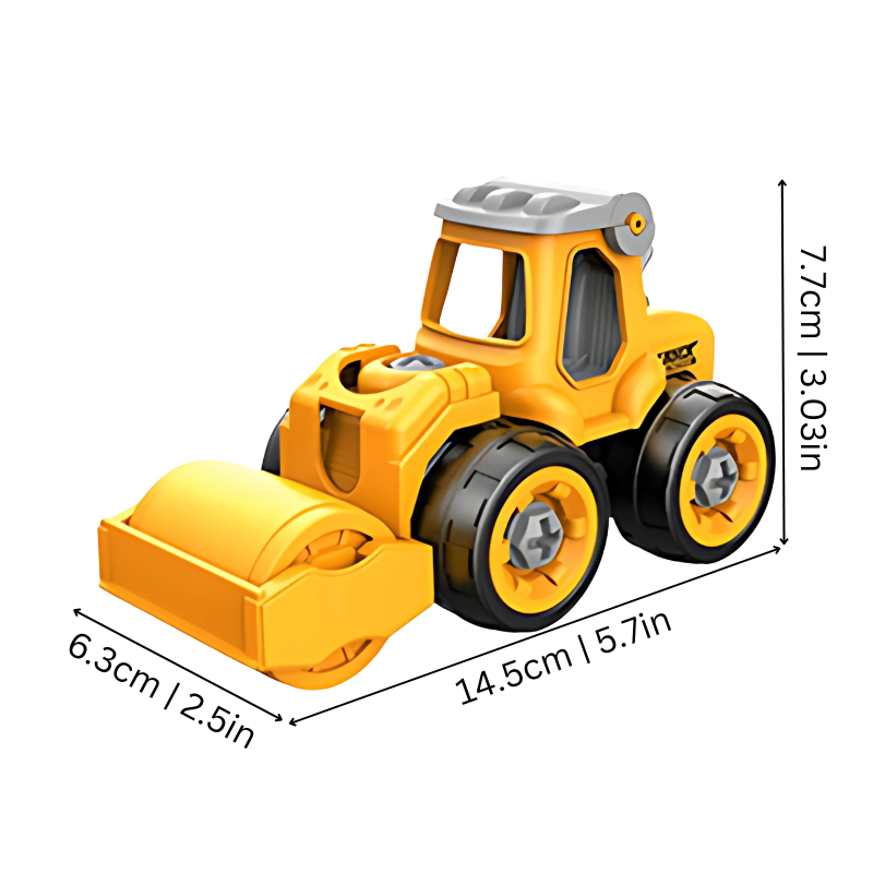 Toddler vehicle toy set: DIY construction trucks for kids, 4 diverse models for creative building and learning