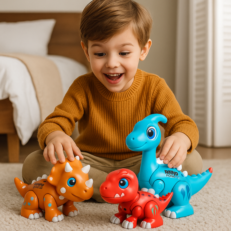 Kids DIY Dinosaur Building Toy Set, educational construction play for boys and girls, developing fine motor skills.