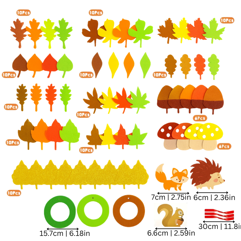 Close-up of a vibrant felt holiday craft kit for kids, showcasing pieces for DIY holiday decoration.
