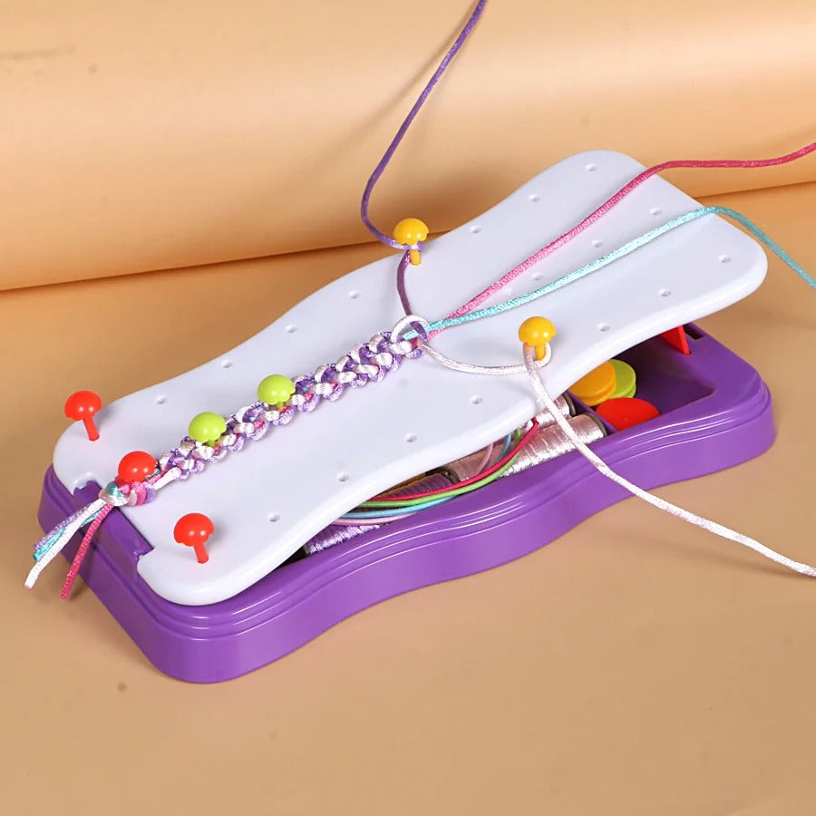 Instruction booklet from the Knitting Bracelet Making Kit, guiding children through the jewelry making process