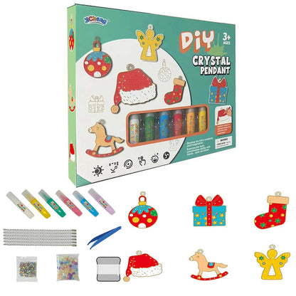 Group of kids engaged in creative play with their pendant making craft kits
