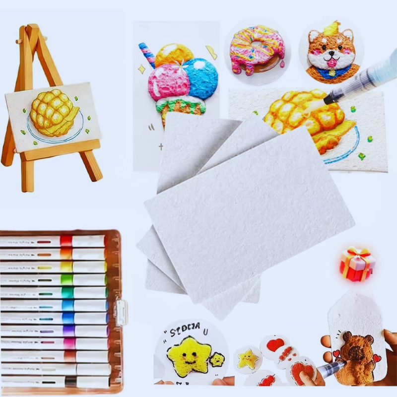 Kids DIY Pop-Out Art Kit, colorful craft set for creative sensory play, includes drawing tools & pop-out shapes