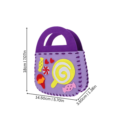 Educational kids craft kit: sew your own mini handbag, a perfect gift for developing handcraft