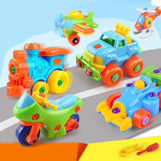 Kids DIY Vehicle Building Set - Assemble & Drive Toy Car Screw Set, educational construction toy