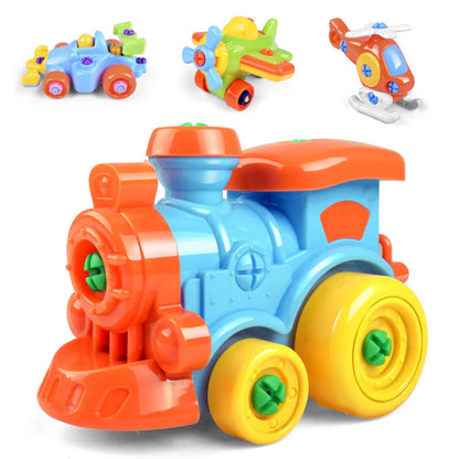 Complete set of Kids DIY Vehicle Building Toy Car, including tools and components for assembly