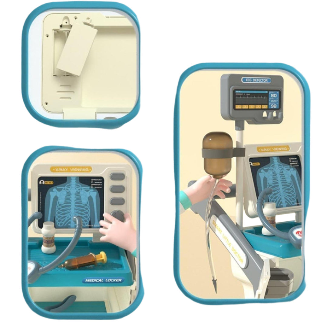 Gift for kids: Doctor play cart set with toy medical tools for aspiring young doctors