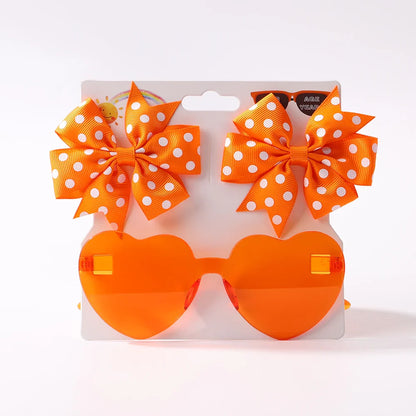 Baby accessories: Heart and Dot Sunglasses Hairpin Set, cute for boys and girls