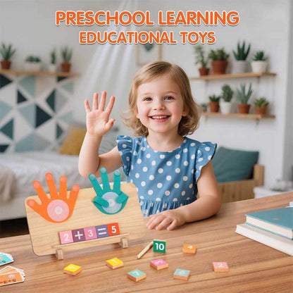 Children's educational math learning board, wooden, double-sided, ideal for homeschooling.