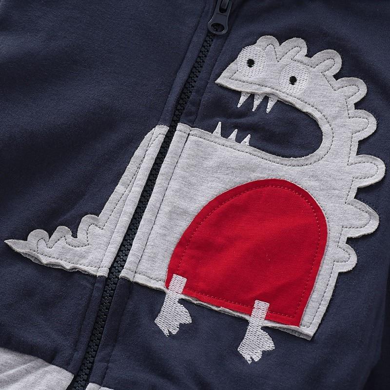 Children's long sleeve cotton hoodie with unique dragon design and front zipper