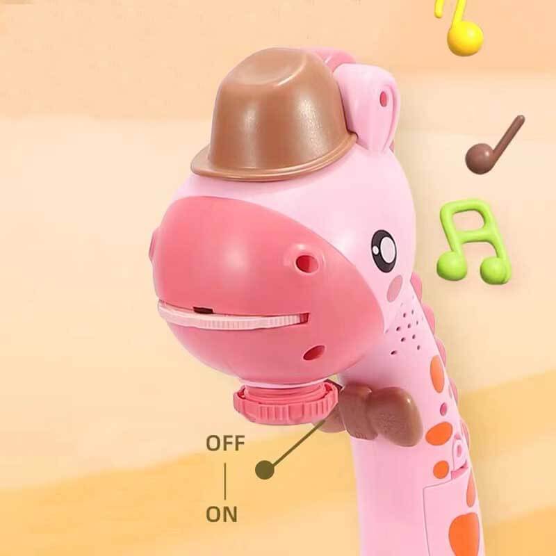 Child concentrating with a projection toy, developing drawing skills on this fun art kit.