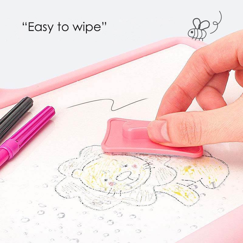 Pink kids projection drawing board with a dinosaur image, a creative activity gift for girls 3-8.