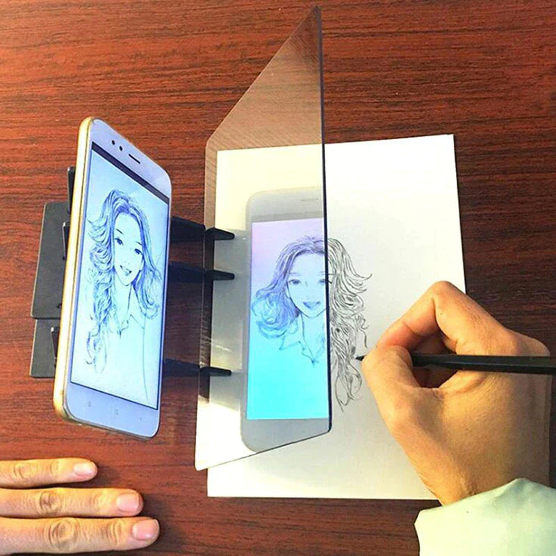 Childrens drawing projector kit with colorful pens and paper, an ideal learning tool gift.