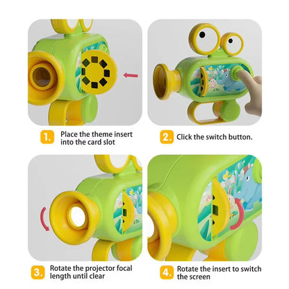 Bedtime story projector for children, with rotating light and soothing visual effects