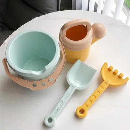 Toddler beach toy set with pail and spade for creative sand play, safe & eco-friendly