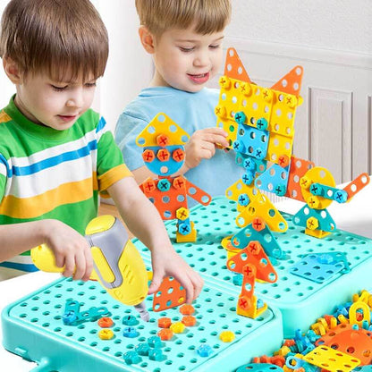 Kids' Educational 3D Construction Drill Puzzle Toy Set, STEM learning building toy