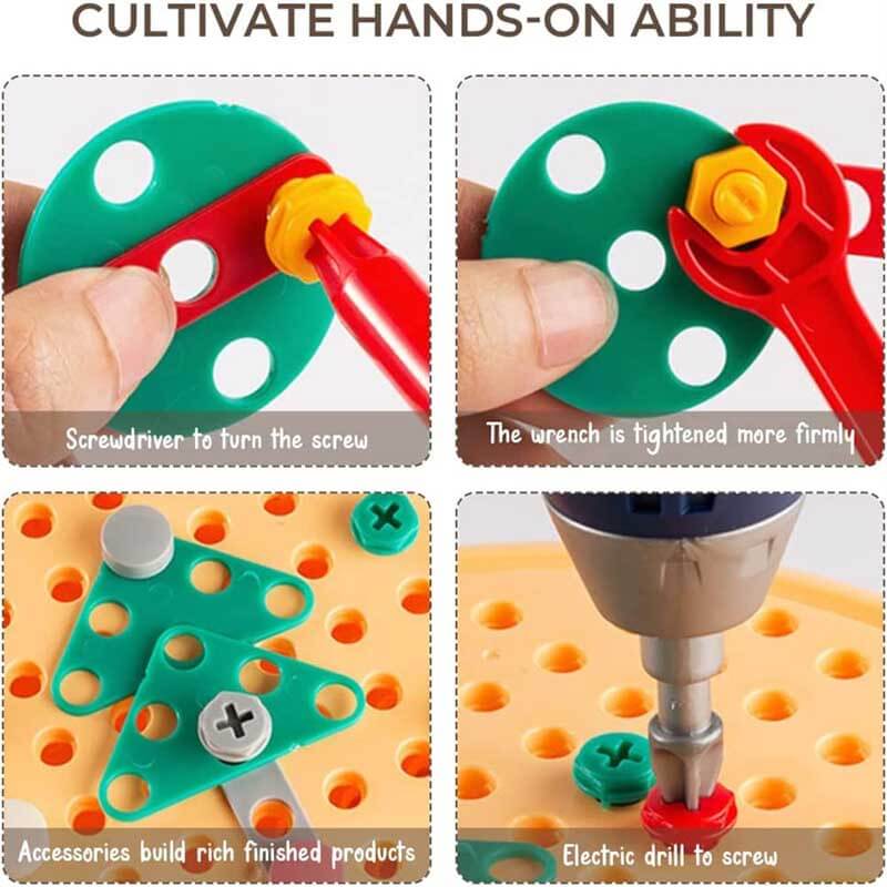 Complete set of Kids' Educational 3D Construction Drill Puzzle Toy, in packaging