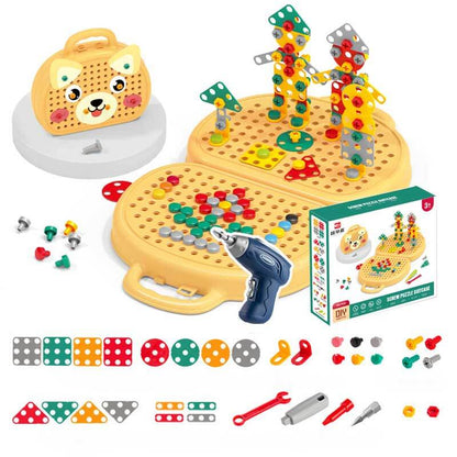 Educational building toy for kids: various models built with the 3D construction set