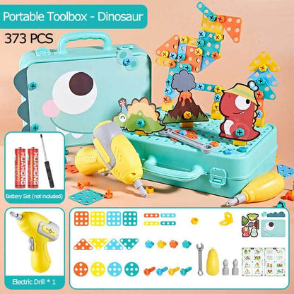 Creative play construction set with electric drill for children's gifts