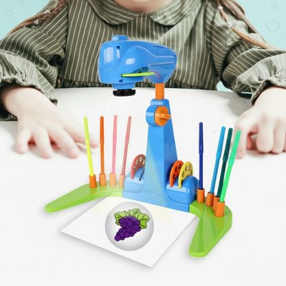 Kids' drawing projector toy studio setup, enhancing educational activity play and learning for young artists.