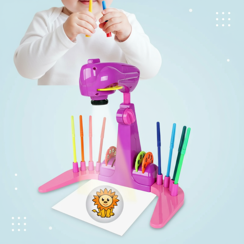 Colorful kids' educational drawing projector toy, a fun learning game and activity toy for children's gifts.