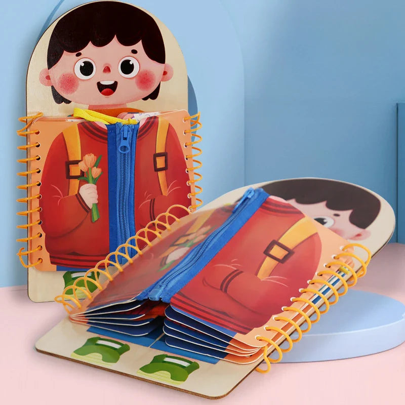 Kids' educational dress-up puzzle book for preschool learning, developing fine motor skills.