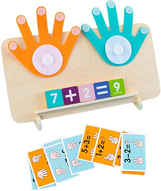 Kids' educational finger math game flashcards, promoting early learning and cognitive development